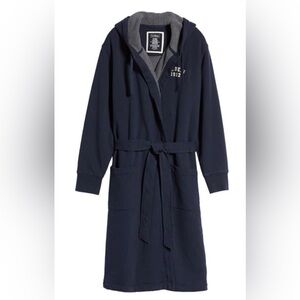 L.L.BEAN Rugby Robe In Navy/ Charcoal Sz S